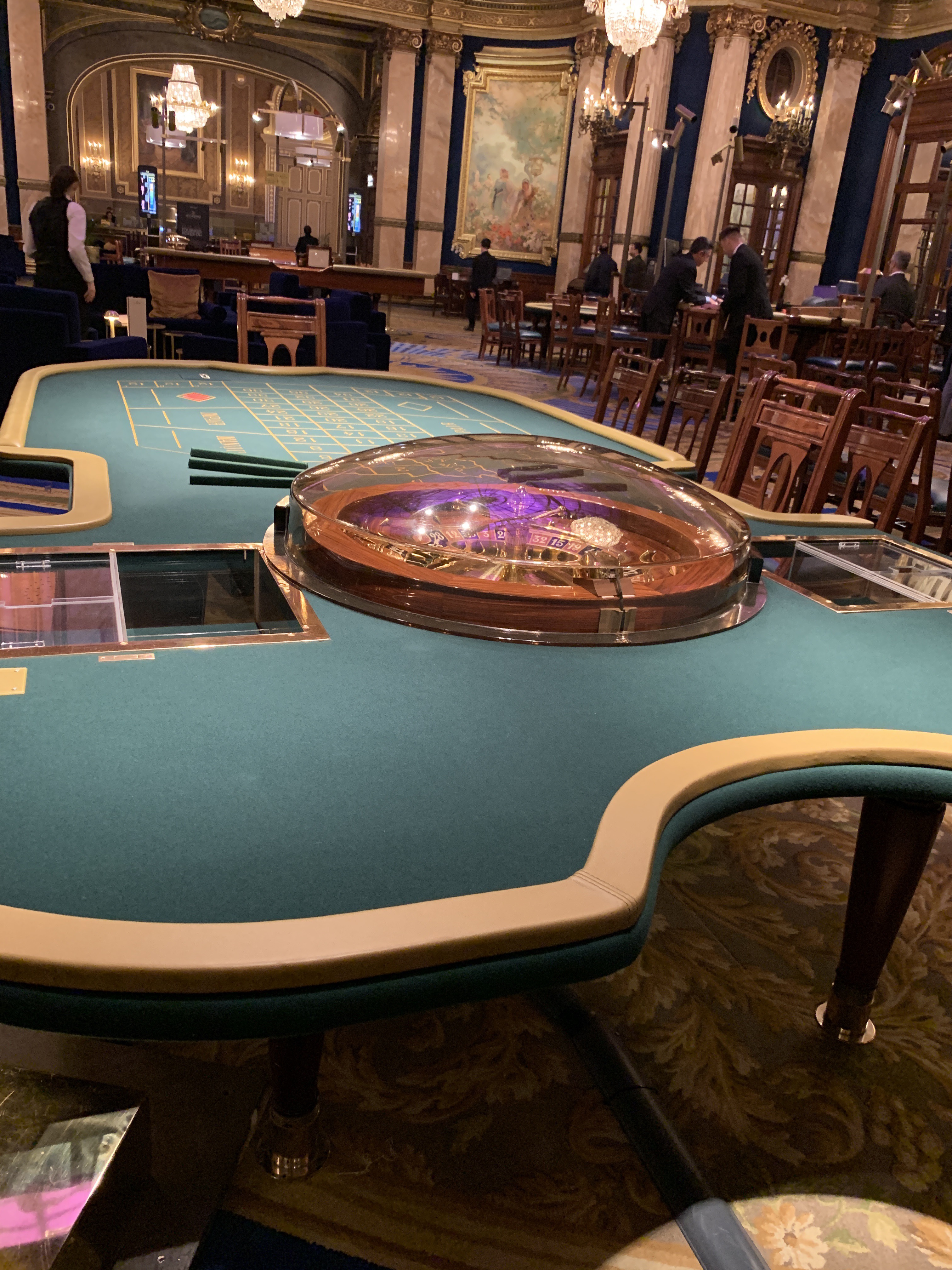 English Roulette Table of the Monte Carlo Casino in Monaco